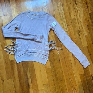 Free people pink/purple top with ties on sides